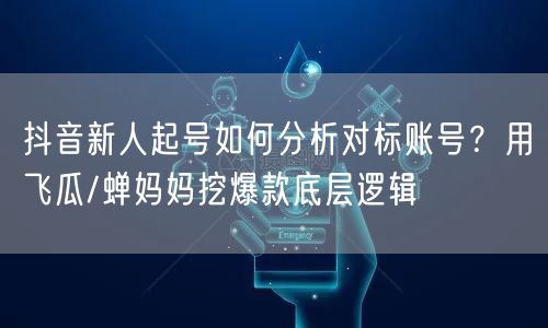 抖音新人起号如何分析对标账号？用飞瓜/蝉